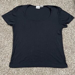 Vintage Black Square Neck Top